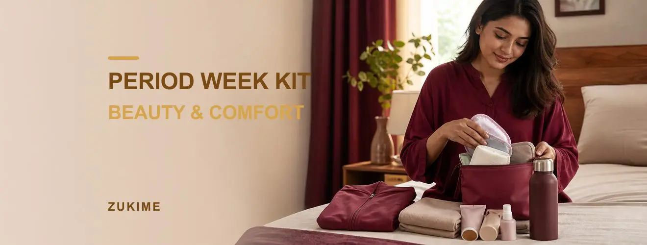 Period Week Beauty ও Comfort Kit: Skin, Hair, Clothing ও Bag Checklist