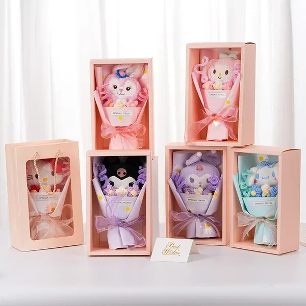 Kurome Anime Inspired Cute Cartoon Plush Doll Bouquet Gift Set