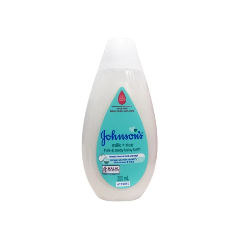 Johnson's Milk+Rice Hair & Body Baby Bath - 200ml