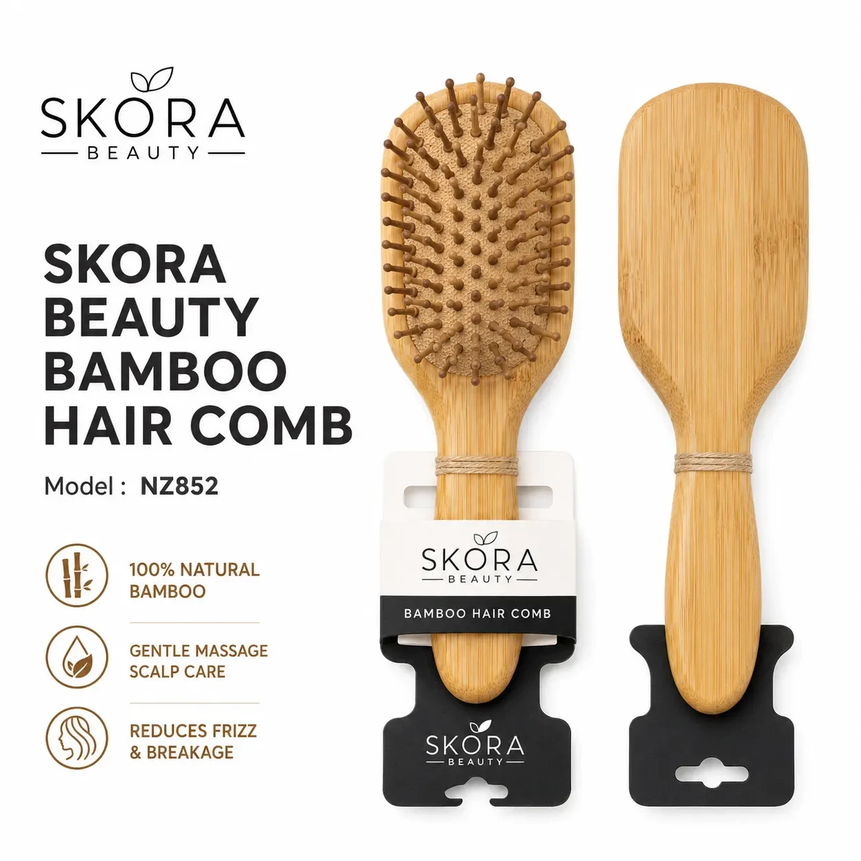 SKORA BEAUTY BAMBOO HAIR COMB - NZ852