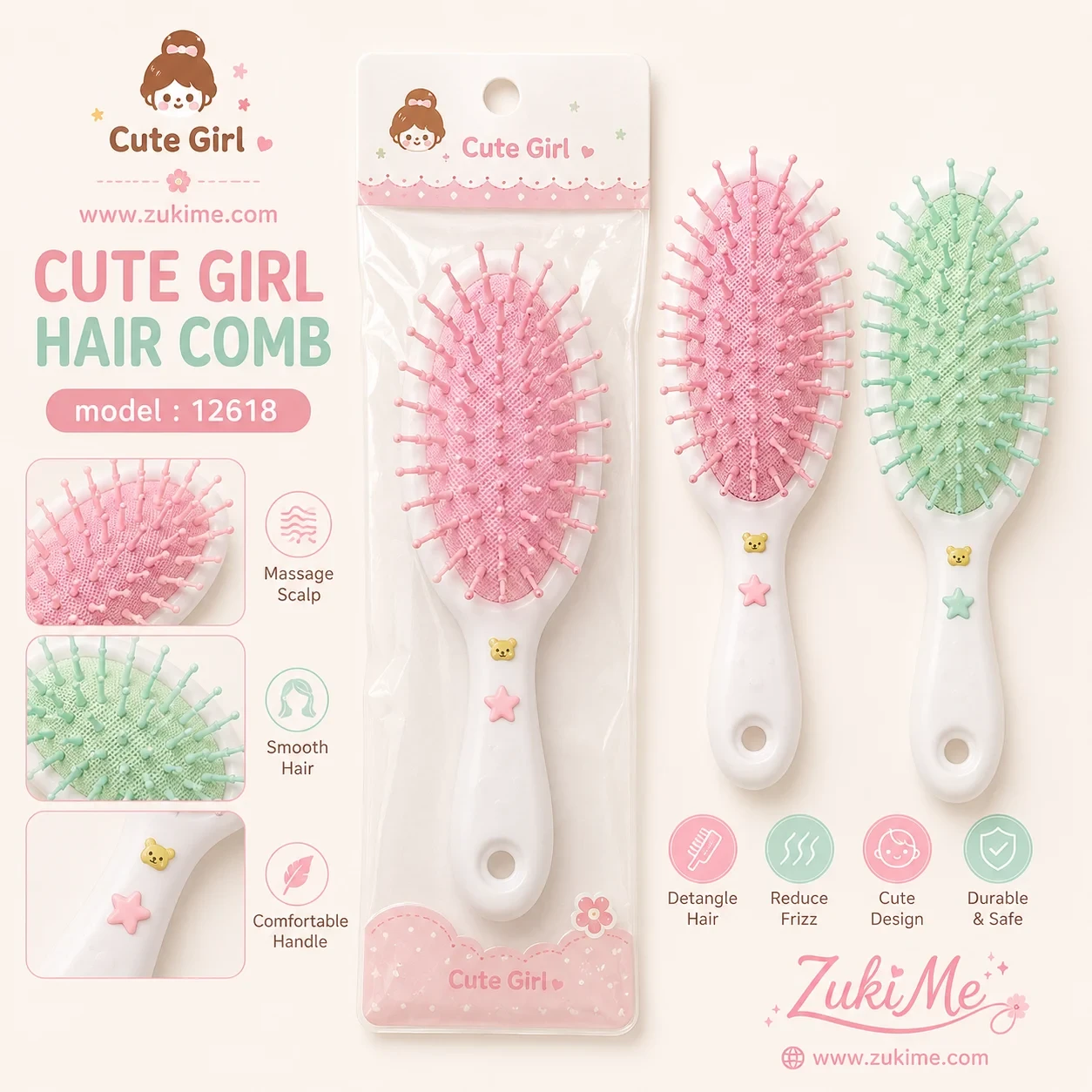 Cute Girl Hair Comb - NO:12618