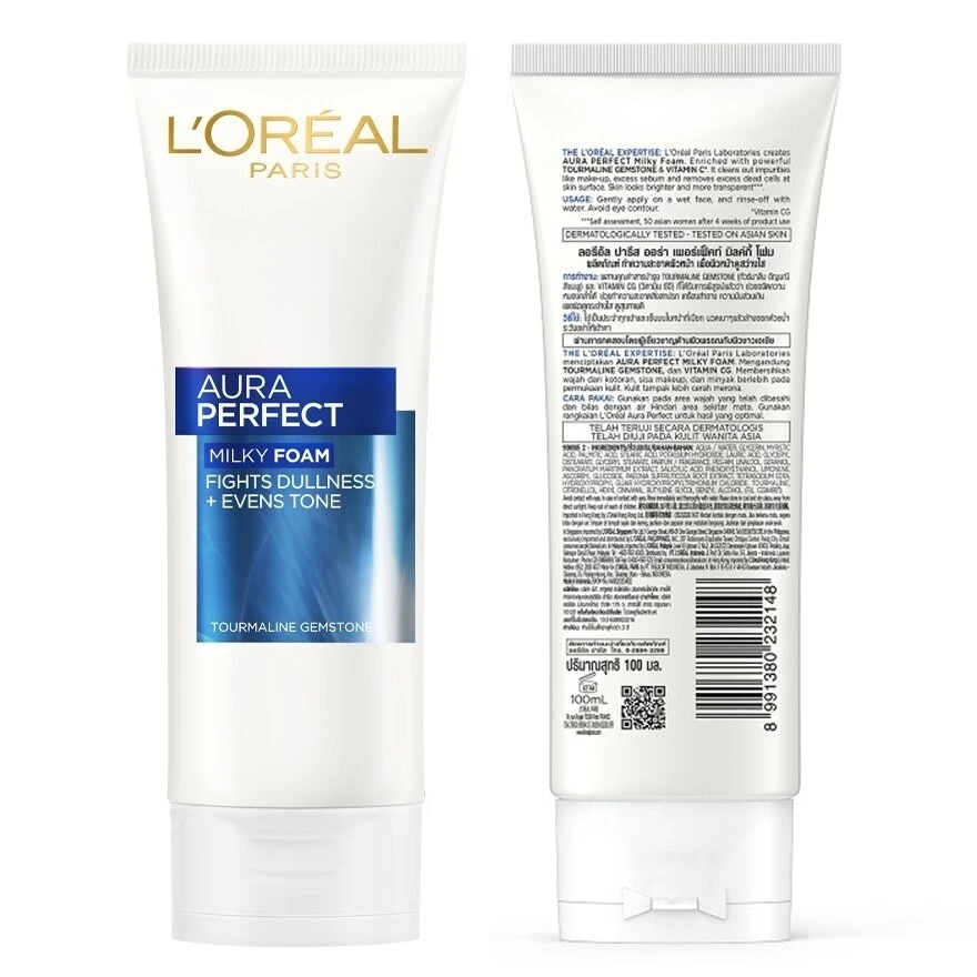 LOREAL White Perfect Purifies and Brightens Transparent Rosy Milky Foam
