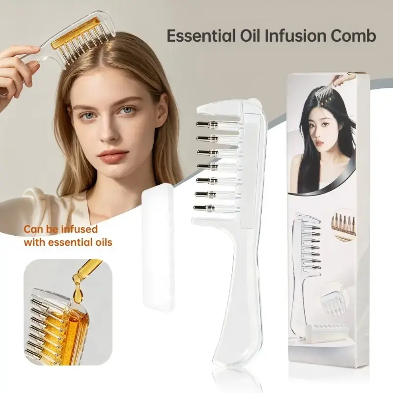 Transparent Hair Oil Applicator Comb